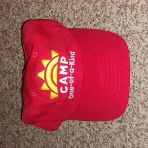 CAMP One-of-a-kind Embroidered Strapback Youth Hat OS Red Yellow White